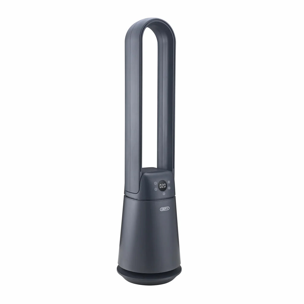 Defy Metallic Grey Bladeless Fan with Remote Control
