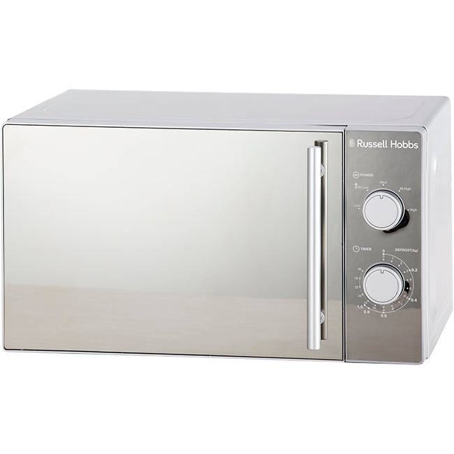 Russell Hobbs Manual Silver Mirror Microwave Oven, 20L