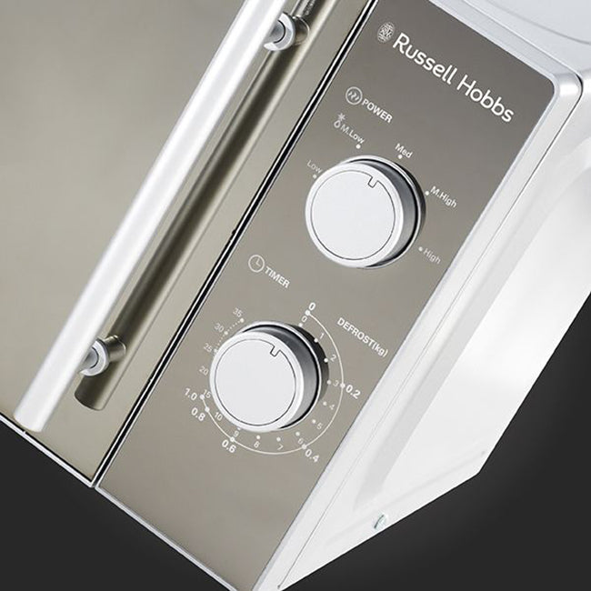 Russell Hobbs Manual Silver Mirror Microwave Oven, 20L