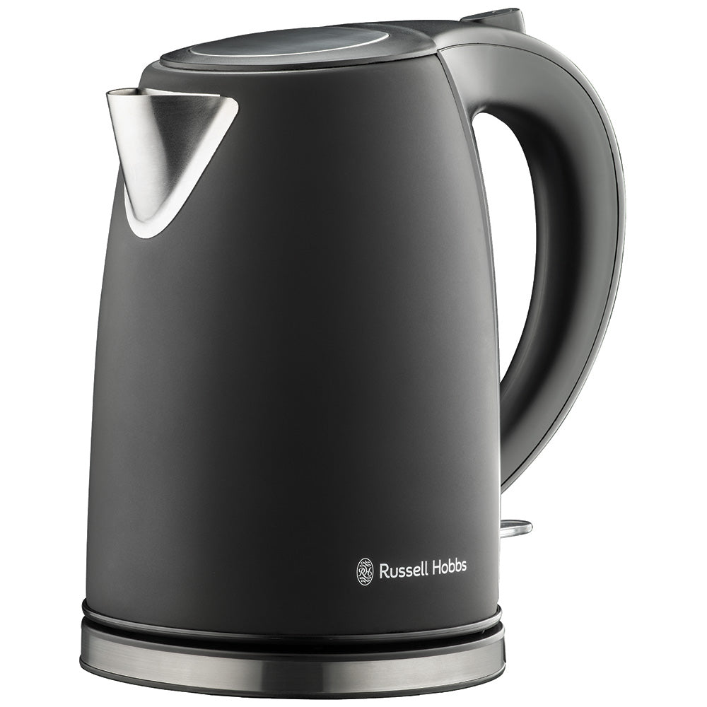 Russell Hobbs Matte Black Stainless Steel Cordless Kettle, 1.7L