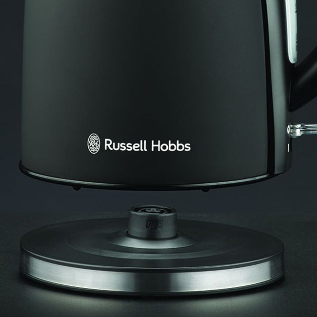 Russell Hobbs Matte Black Stainless Steel Cordless Kettle, 1.7L
