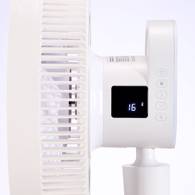 Russell Hobbs 12 Speed Rechargeable Pedestal Fan With Remote Control, 35cm