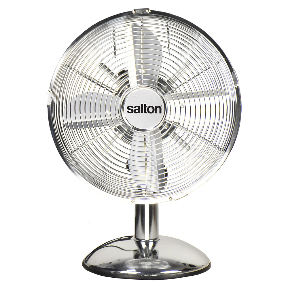 Salton Chrome Desk Fan, 25cm