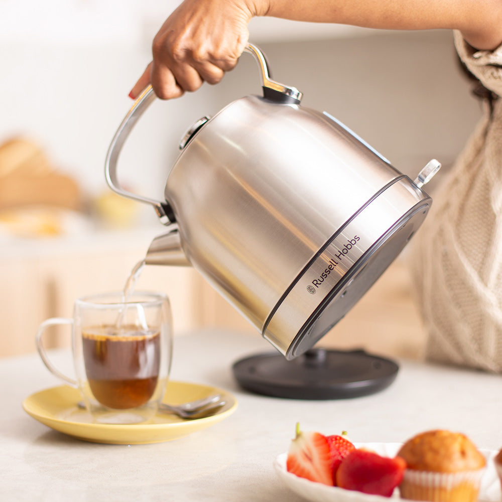 Russell Hobbs Vintage Stainless Steel Cordless Kettle, 1.7L