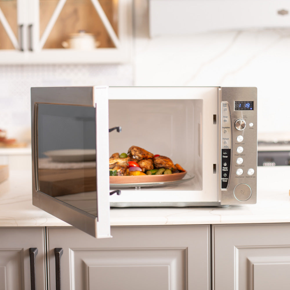 Russell Hobbs Silver Mirror Microwave Oven, 60L
