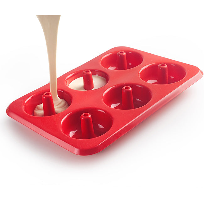 Ibili Strawberry Silicone 6 Cavity Doughnut Mould