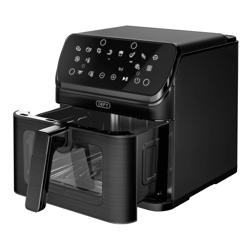 Defy Black Digital Airfryer with ClearCook Window, 7.6L