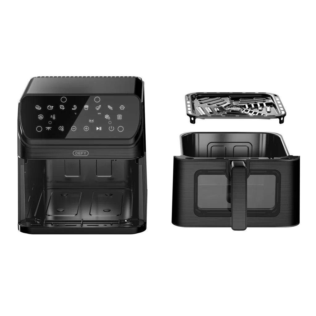 Defy Black Digital Airfryer with ClearCook Window, 7.6L