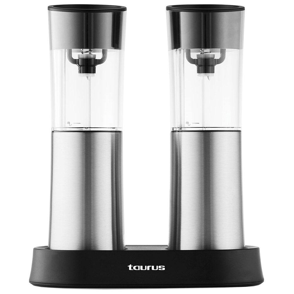 Taurus Stainless Steel Rechargeable Salt & Pepper Grinder Set