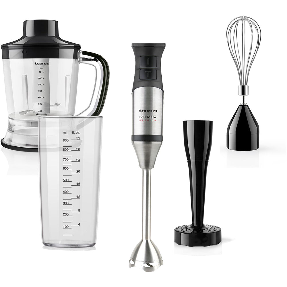 Taurus Bapi Premium Stainless Steel Stick Blender With Attachments, 1200W