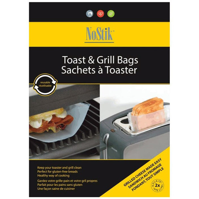 NoStik Reusable Toast Bags, Set of 2