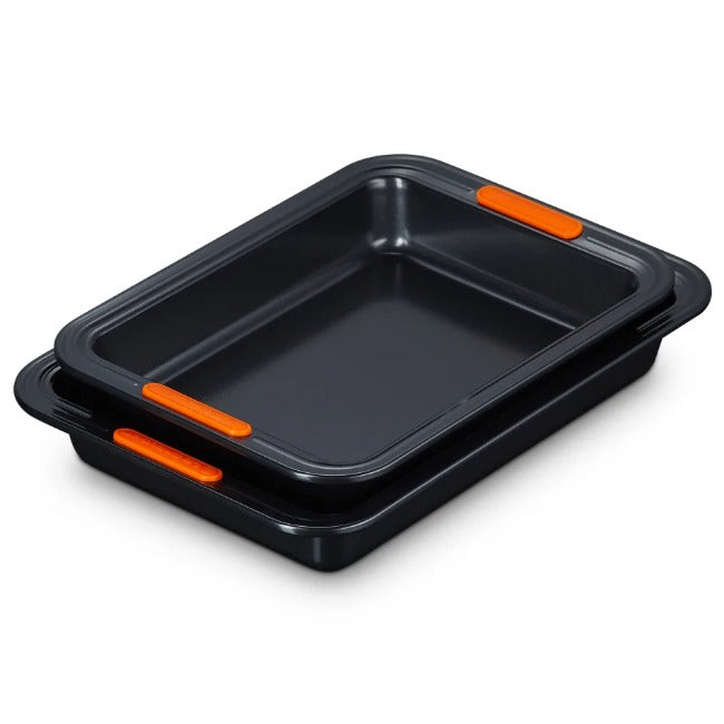 Le Creuset Non-Stick Rectangular Cake Tin, Set of 2