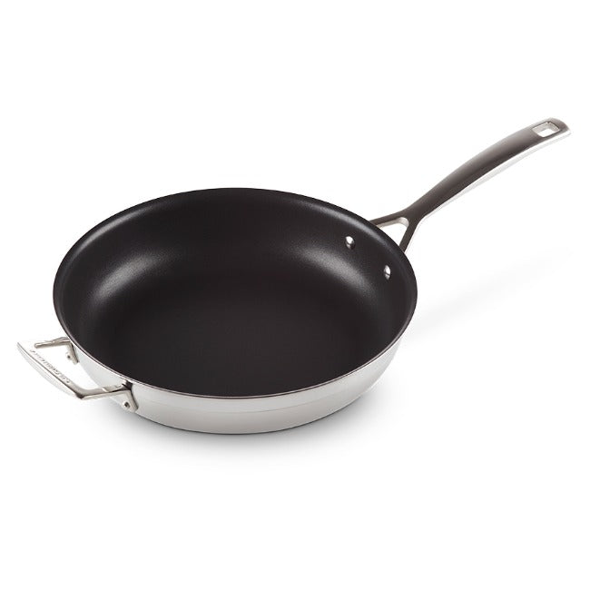 Le Creuset 3 Ply Stainless Steel Non-Stick Frying Pan With Helper Handle, 28cm