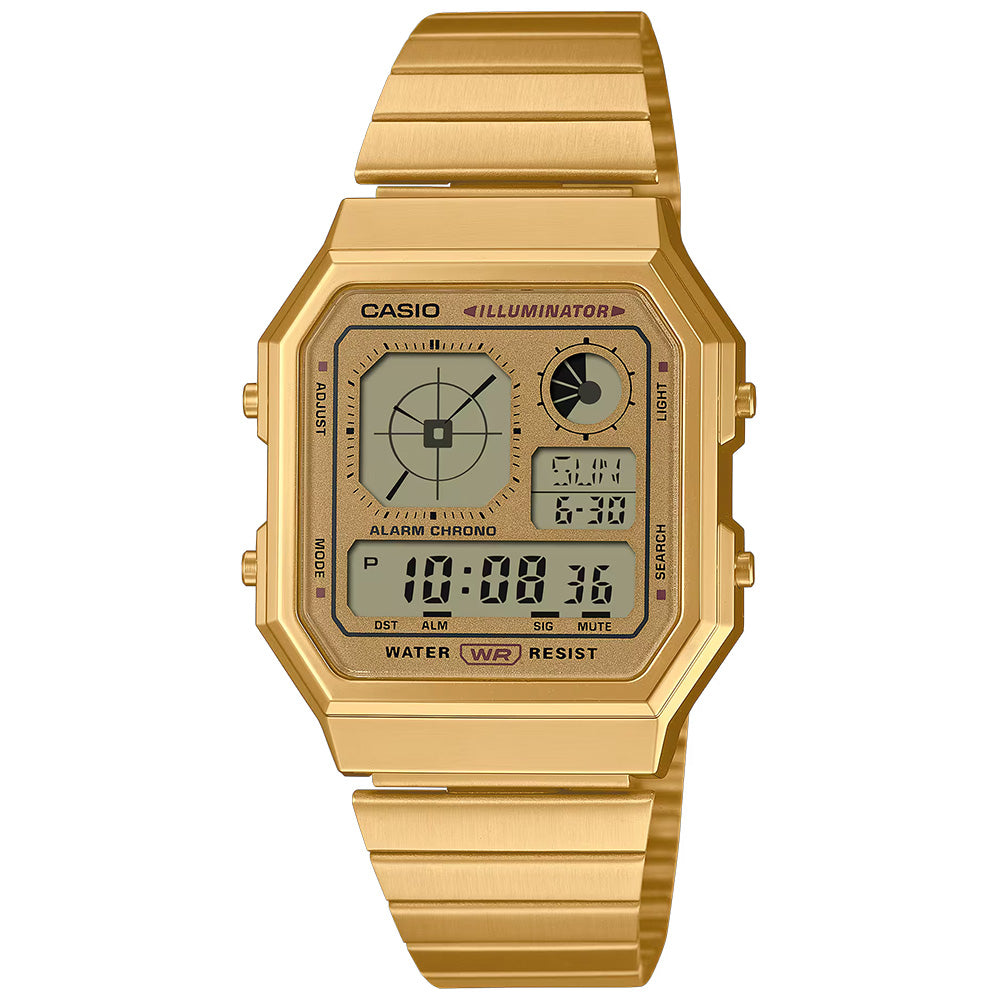 Casio Retro Digital Wrist Watch, A130WEG-9ADF