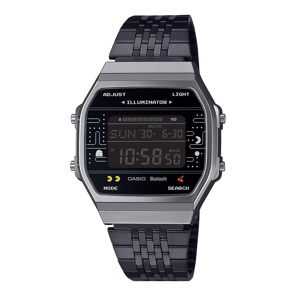 Casio Retro Digital Unisex Pac-Man Bluetooth Step Tracker Wrist Watch, ABL-100WEPC-1B
