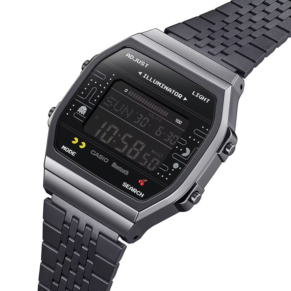 Casio Retro Digital Unisex Pac-Man Bluetooth Step Tracker Wrist Watch, ABL-100WEPC-1B