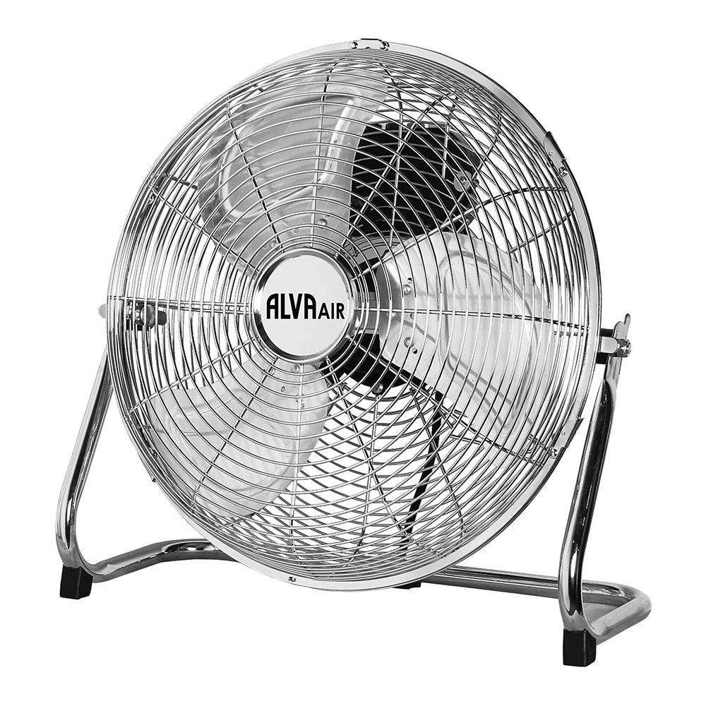 Alva 40cm High Velocity Chrome Floor Fan