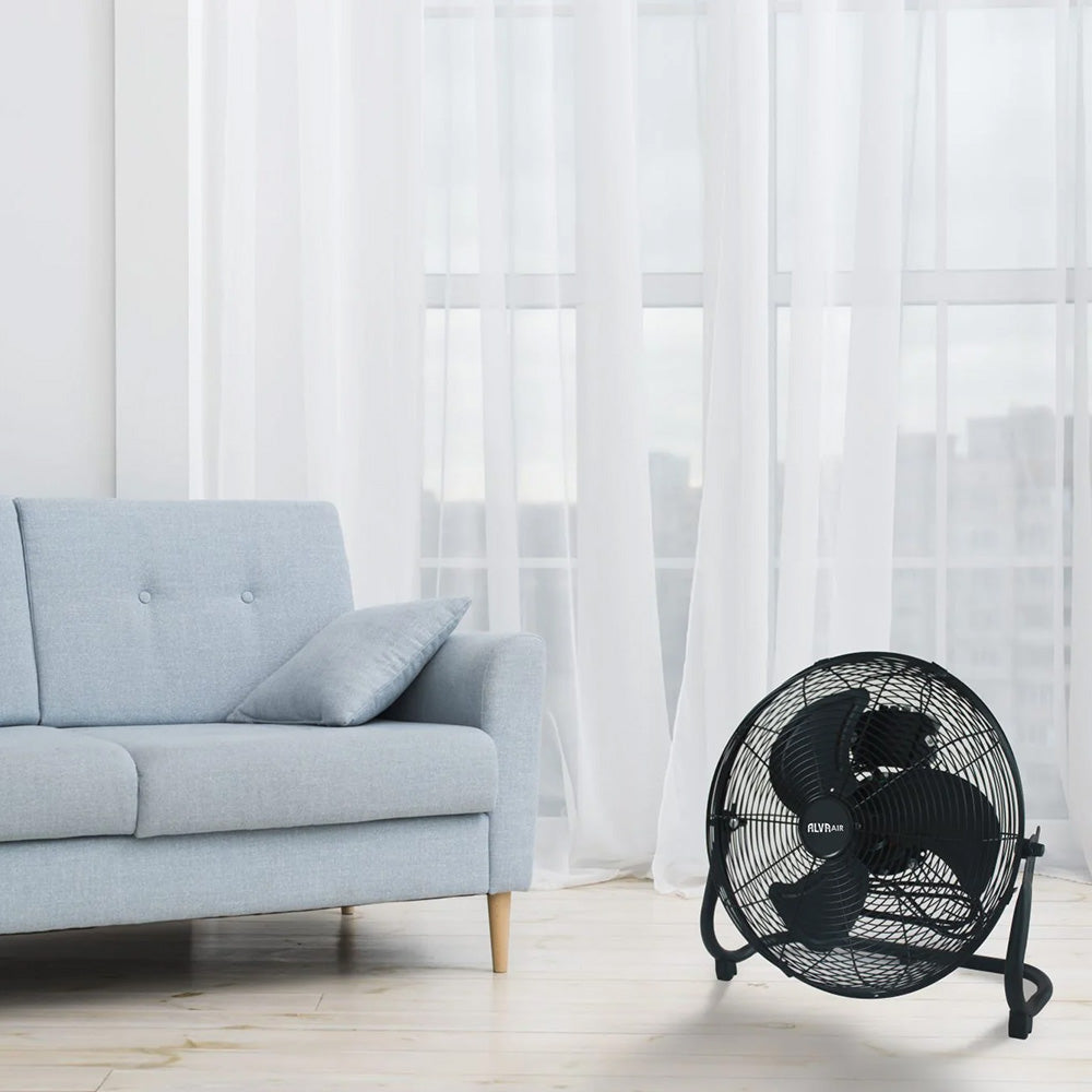 Alva 40cm High Velocity Matte Black Floor Fan