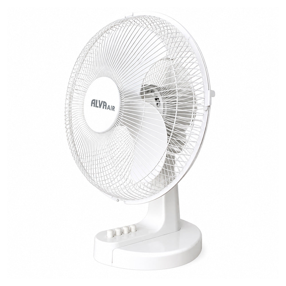 Alva 30cm Plastic White Desk Fan
