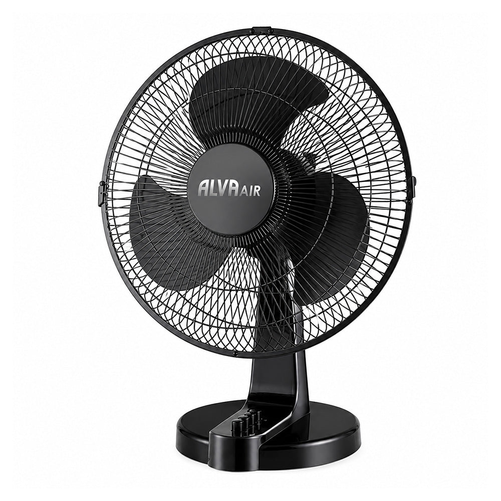 Alva 30cm Plastic Black Desk Fan