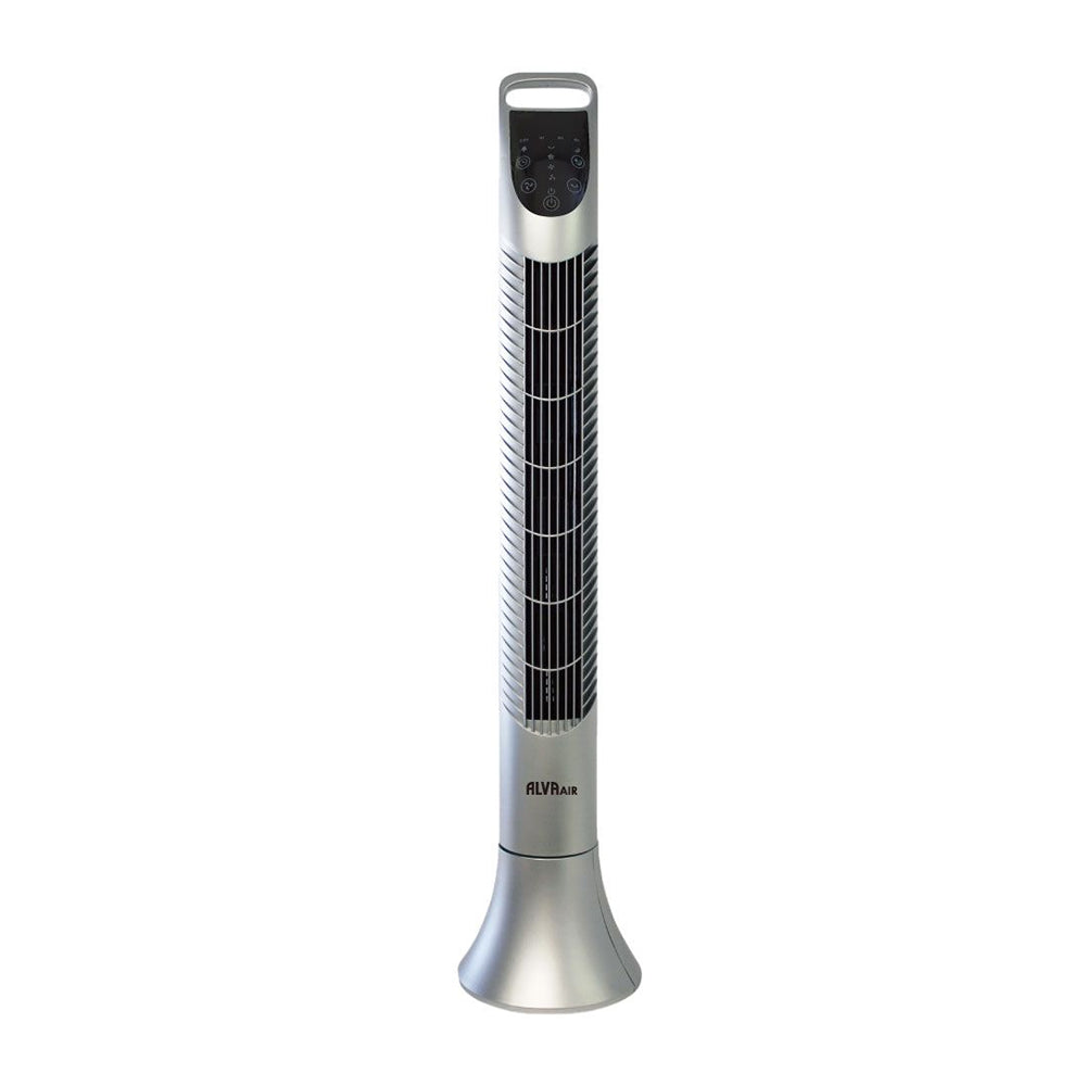 Alva Silver Plastic Tower Fan with Remote Control