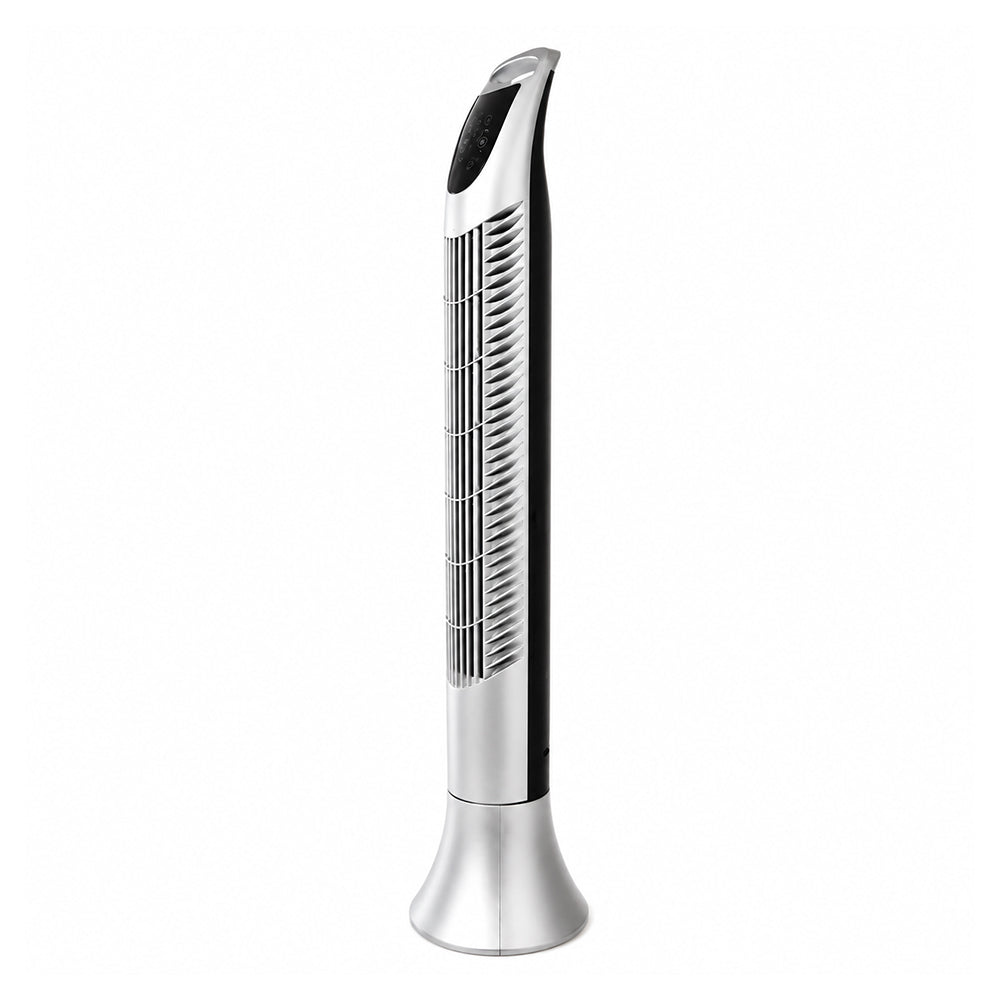 Alva Silver Plastic Tower Fan with Remote Control