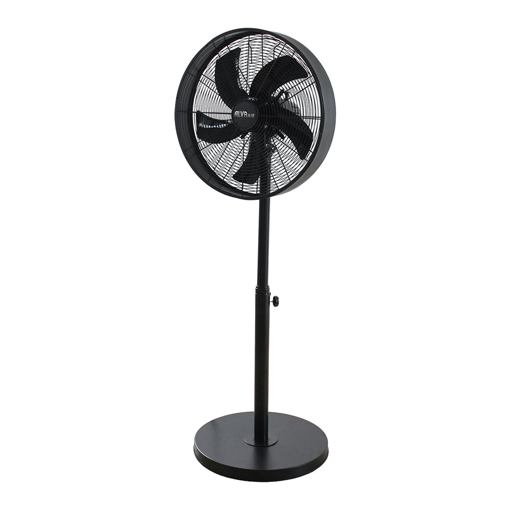 Alva 40cm Telescopic Matte Black Drum Standing Fan