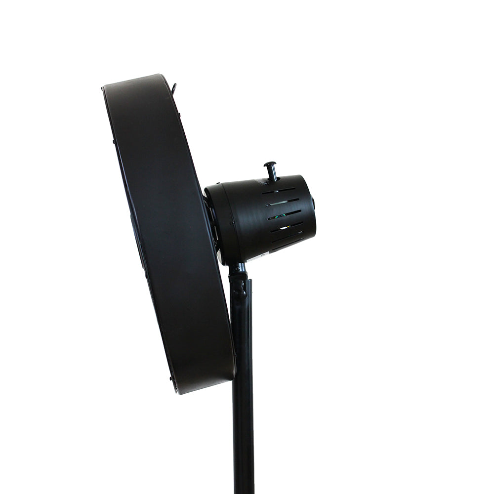 Alva 40cm Telescopic Matte Black Drum Standing Fan