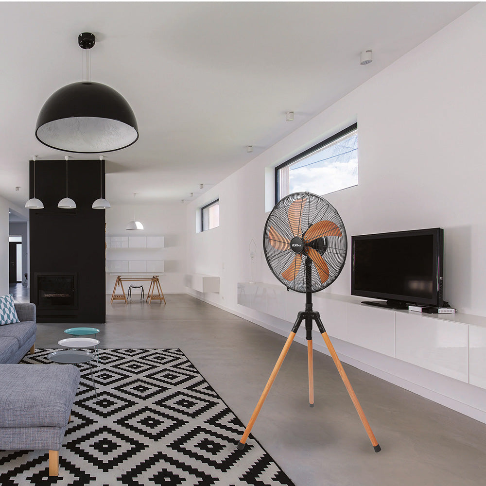 Alva 40cm Wood Finish Tripod Fan