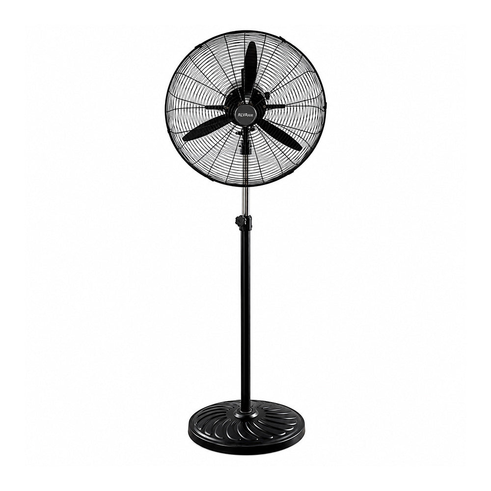 Alva 50cm Matte Black Metal Telescopic Industrial Standing Fan