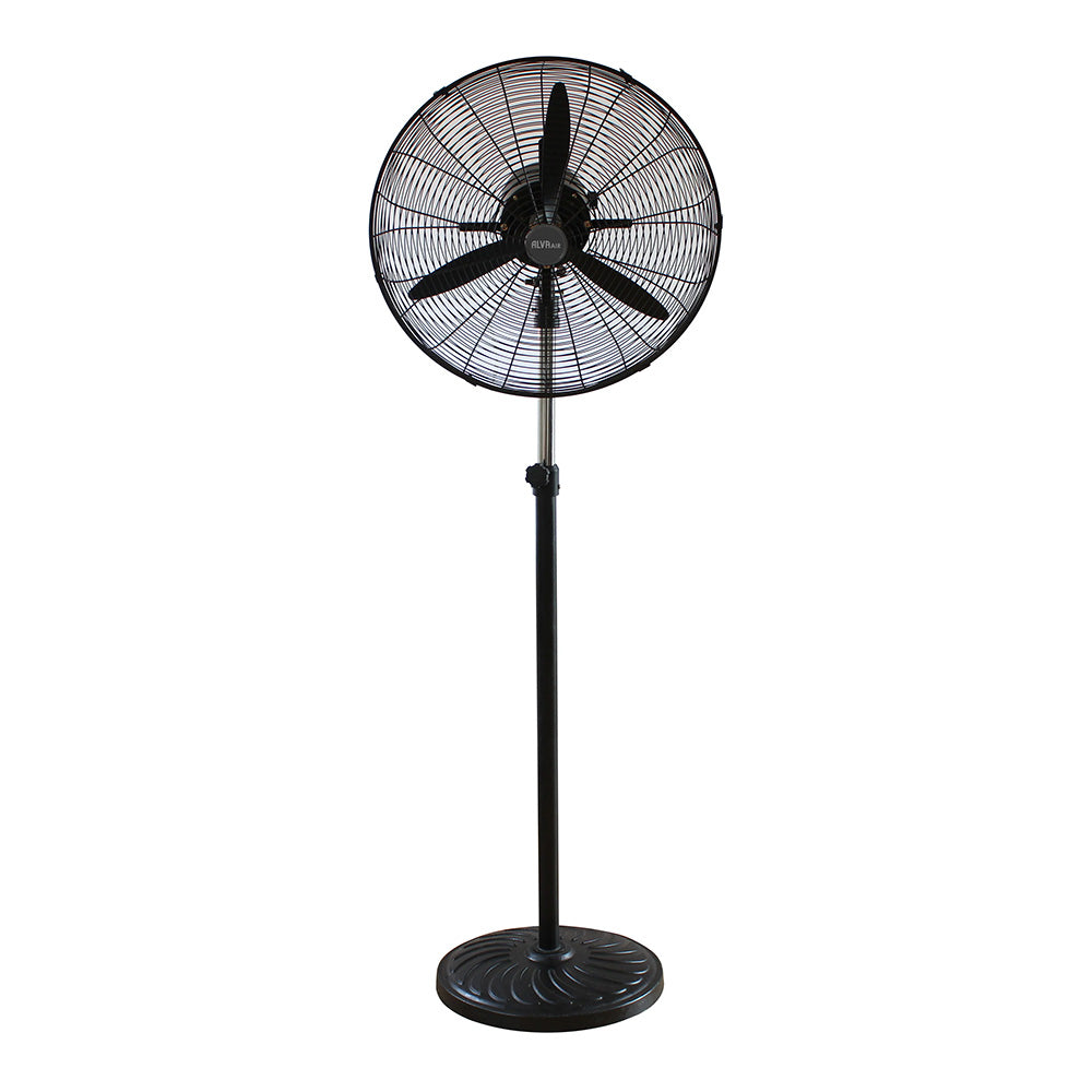 Alva 65cm Matte Black Metal Telescopic Industrial Standing Fan