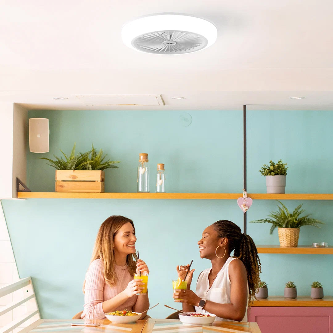 Alva 50cm White Ceiling Fan with LED Light & Remote Control