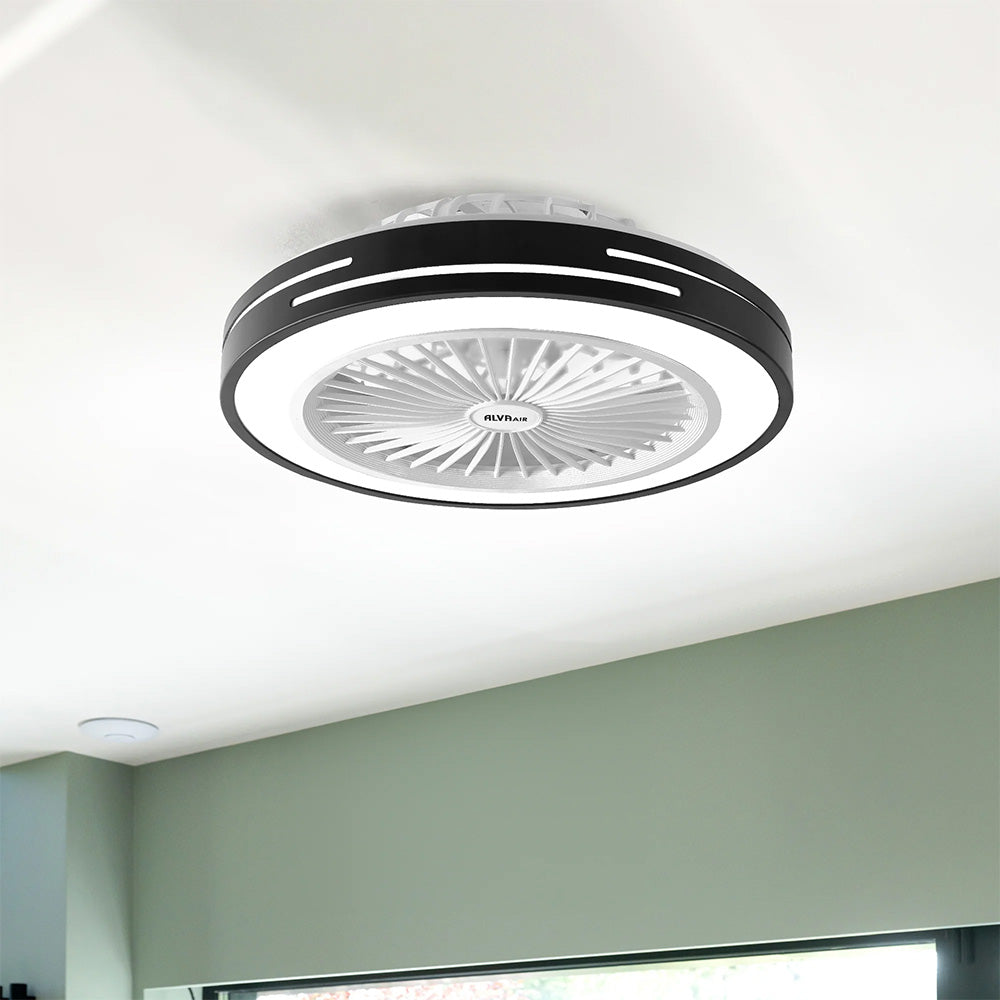 Alva 50cm Black Ceiling Fan with LED Light & Remote Control