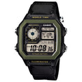 Casio Standard Men's 100m World Time Digital Wrist Watch, AE-1200WHB