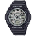 Casio Standard Men's 100m World Time AnaDigi Wrist Watch, AEQ-120W-7AVDF
