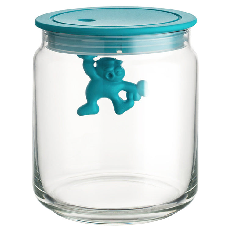 Alessi Gianni Glass Jar With Azure Lid