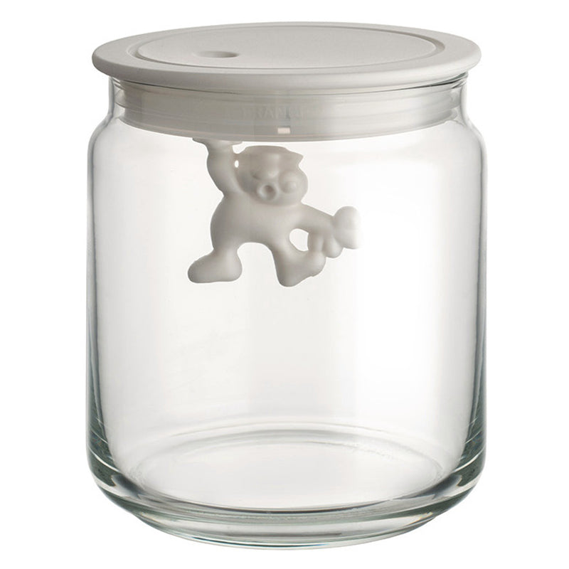 Alessi Gianni Glass Jar With White Lid