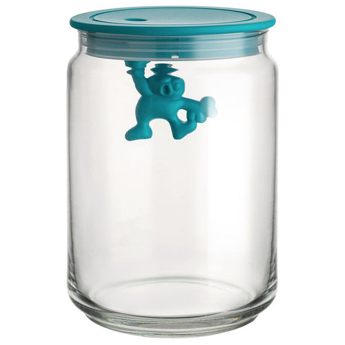 Alessi Gianni Glass Jar With Azure Lid