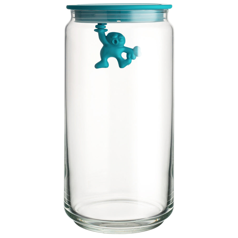 Alessi Gianni Glass Jar With Azure Lid