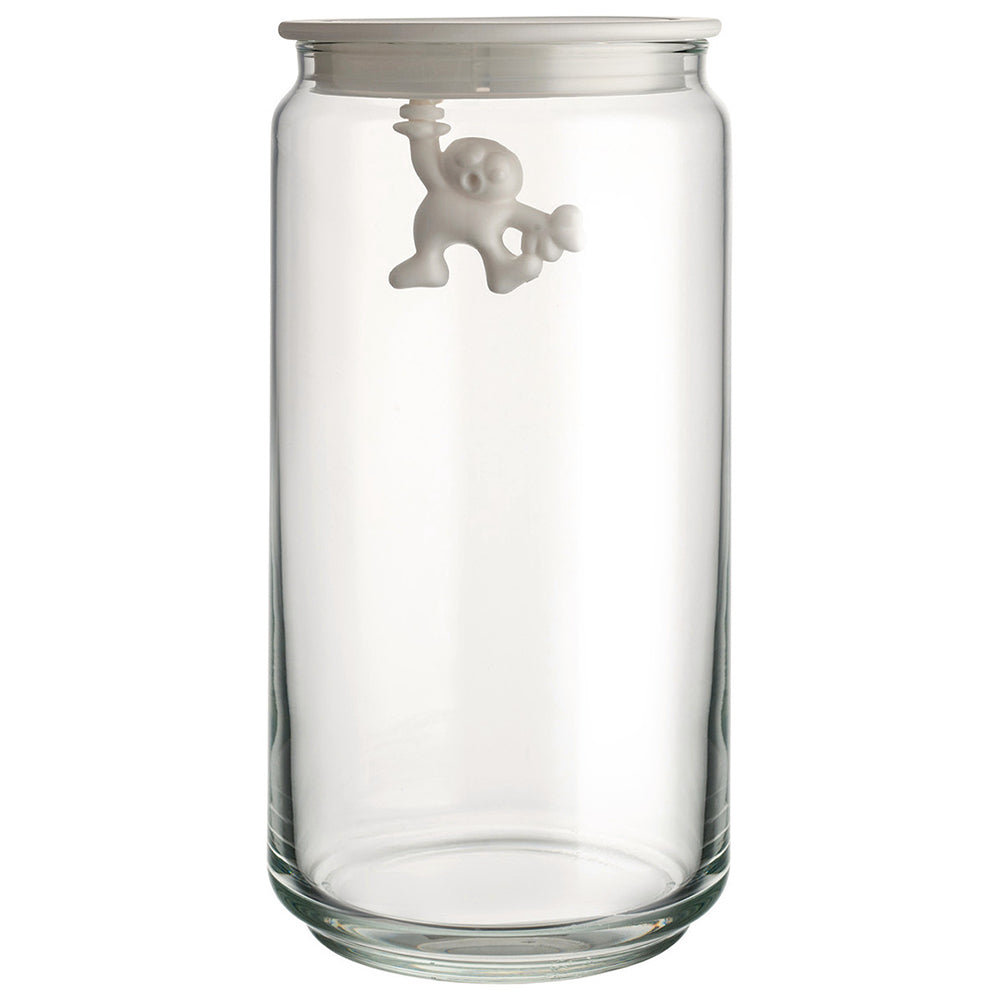 Alessi Gianni Glass Jar With White Lid