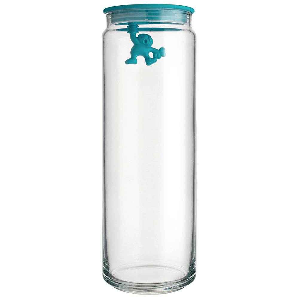 Alessi Gianni Glass Jar With Azure Lid