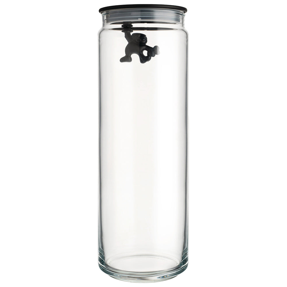 Alessi Gianni Glass Jar With Black Lid