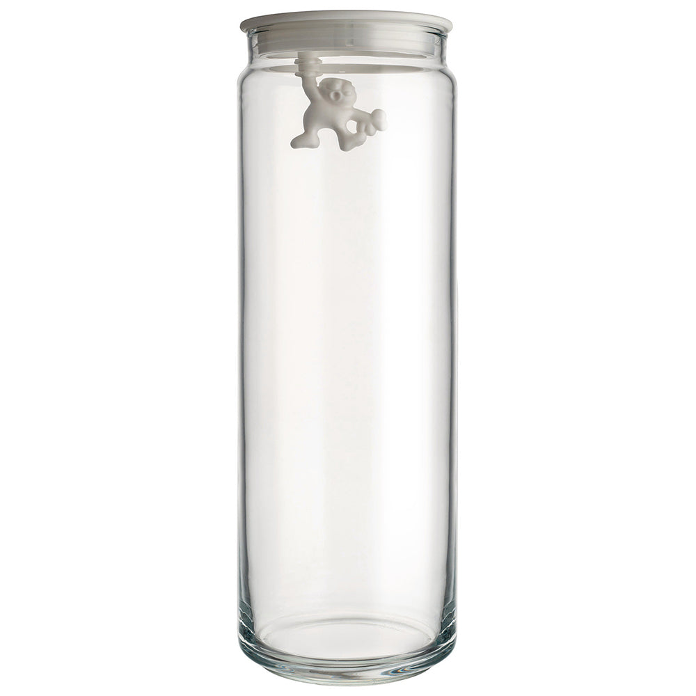 Alessi Gianni Glass Jar With White Lid
