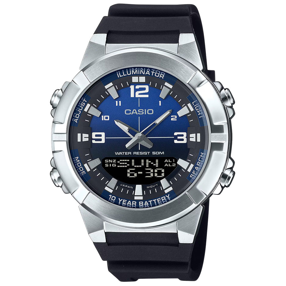 Casio Standard Men's 50m World Time AnaDigi Wrist Watch, AMW-870A