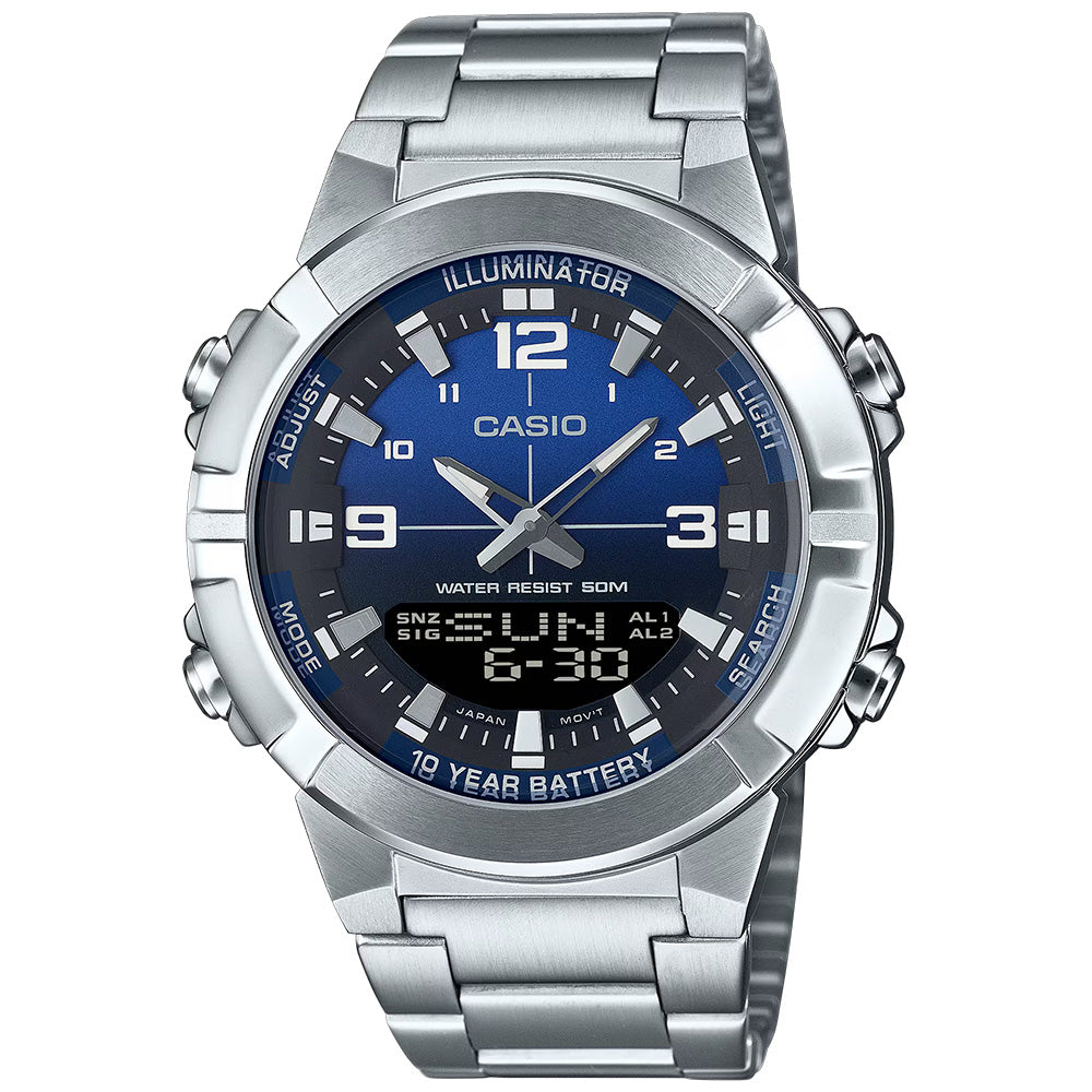 Casio Standard Men's 50m World Time AnaDigi Wrist Watch, AMW-870DA