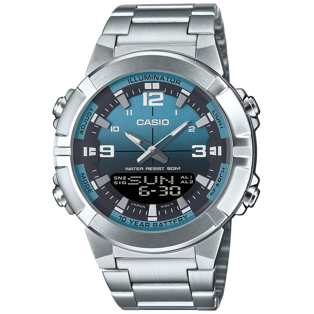Casio Standard Men's 50m World Time AnaDigi Wrist Watch, AMW-870DA