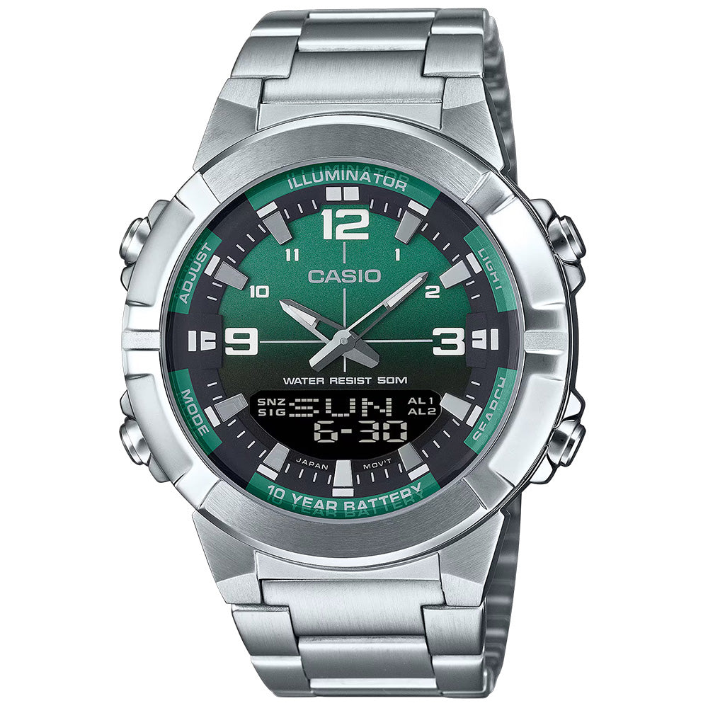 Casio Standard Men's 50m World Time AnaDigi Wrist Watch, AMW-870DA