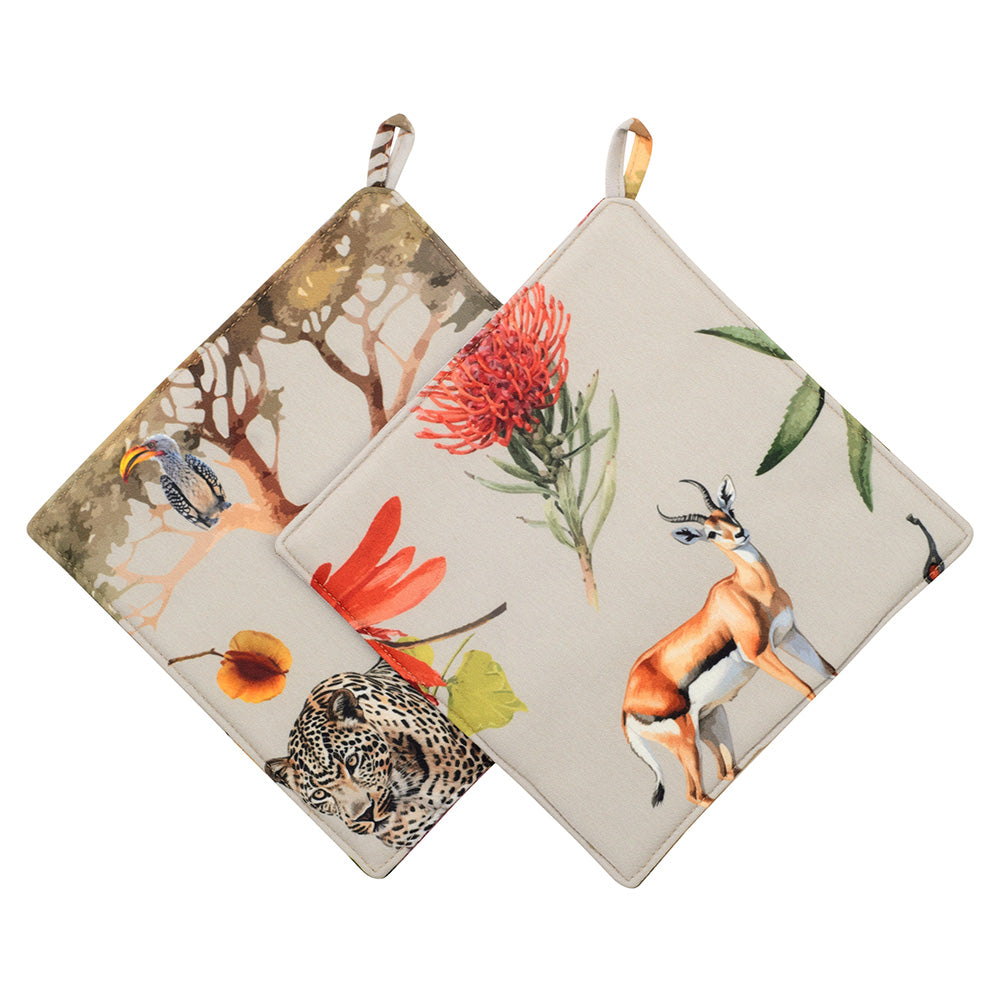 DSA Linen African Vibes Pot Holders, Set Of 2