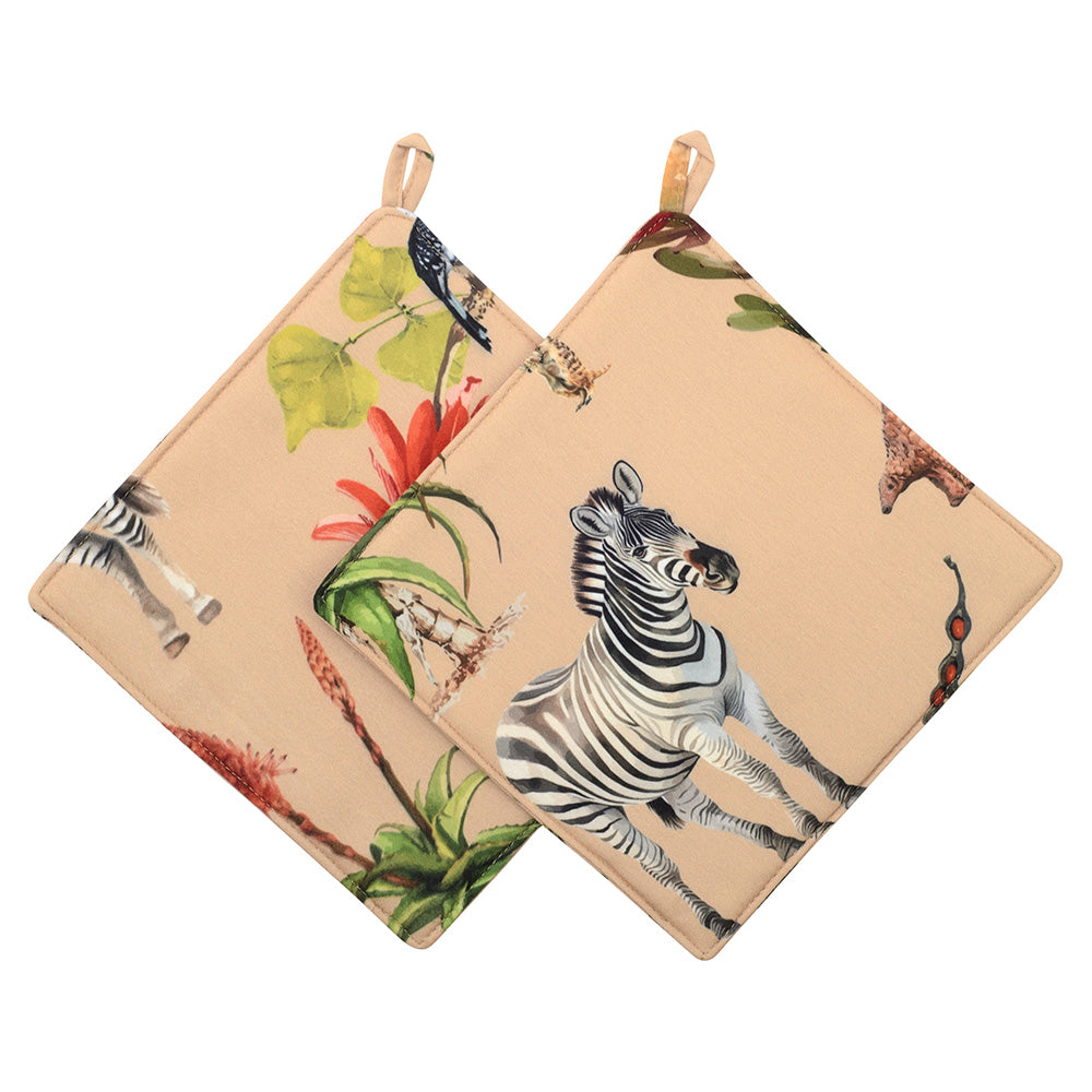 DSA Linen African Vibes Pot Holders, Set Of 2