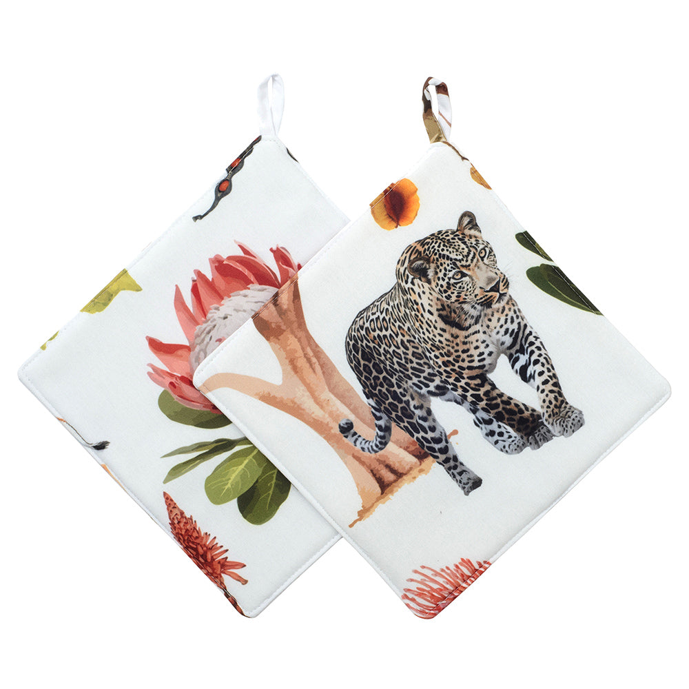 DSA Linen African Vibes Pot Holders, Set Of 2